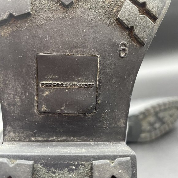 Rebecca Minkoff Black Rubber Ankle Boots Womens 6 Booties Rain Boots - Picture 7 of 7